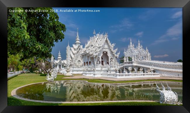 White Temple Thailand Framed Print by Adrian Evans