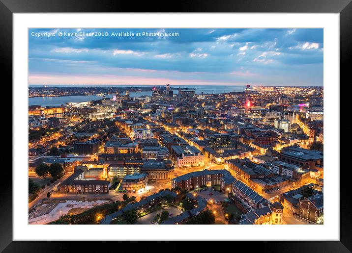 Liverpool's Enchanting Twilight Symphony Framed Mounted Print by Kevin Elias