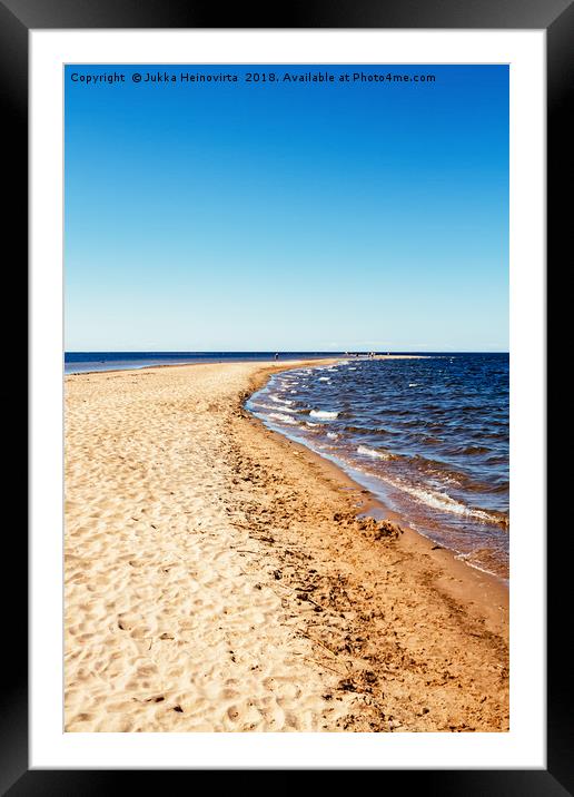 Long Sandbank Leading to the Horizon Framed Mounted Print by Jukka Heinovirta