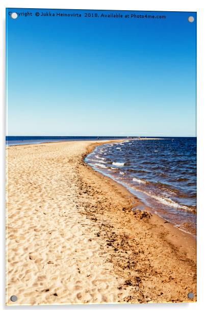 Long Sandbank Leading to the Horizon Acrylic by Jukka Heinovirta