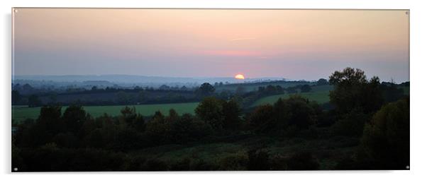 Autumn Sunset in the Chilterns Acrylic by graham young