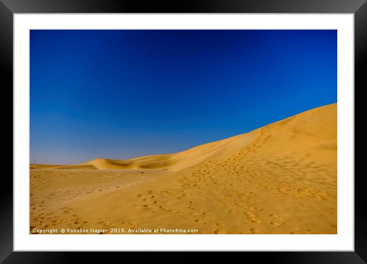 Dune 7 footprints Namibia Framed Mounted Print by Rosaline Napier