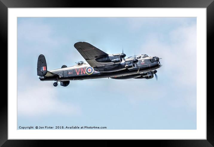 RAF Lancaster in Flight Framed Mounted Print by Jon Fixter