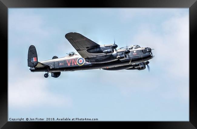 RAF Lancaster in Flight Framed Print by Jon Fixter