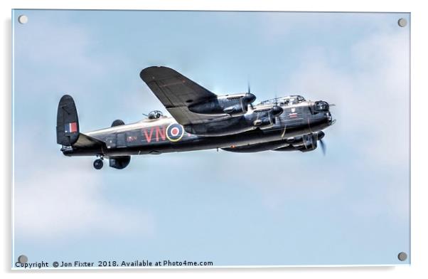 RAF Lancaster in Flight Acrylic by Jon Fixter