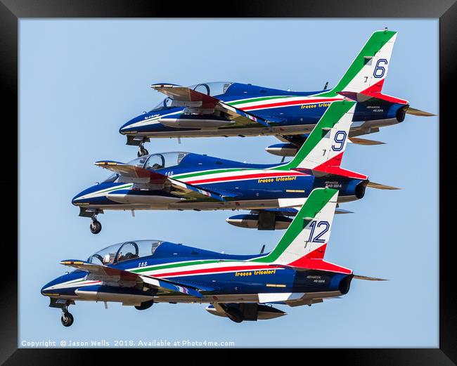 Italian Air Force Frecce Tricolori Framed Print by Jason Wells