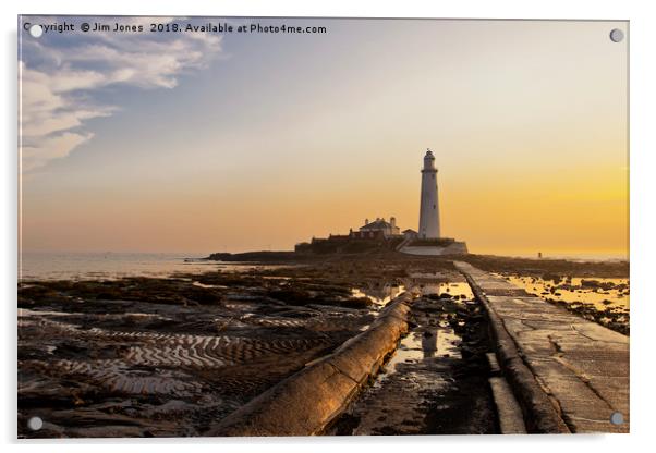 Sunrise at St. Mary's Island Acrylic by Jim Jones