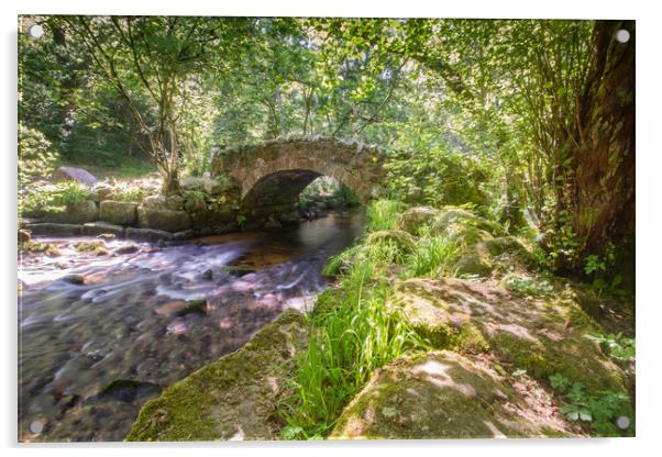 Hisley Bridge, Dartmoor Acrylic by Images of Devon