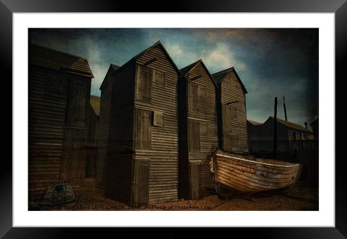 HASTINGS' FISHING NET SHOPS Framed Mounted Print by Tony Sharp LRPS CPAGB