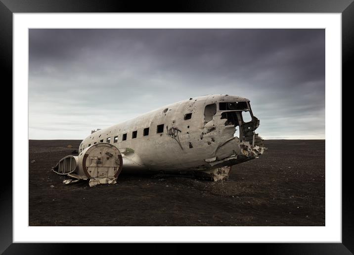 Wreck of US Navy DC-3, Iceland Framed Mounted Print by Gair Brisbane