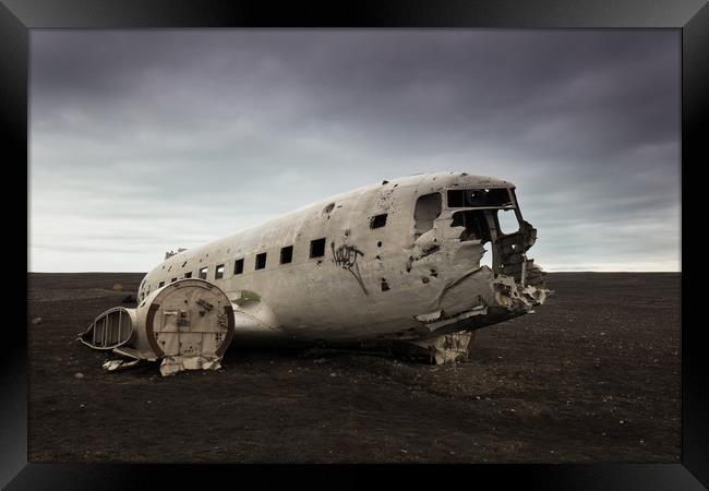 Wreck of US Navy DC-3, Iceland Framed Print by Gair Brisbane