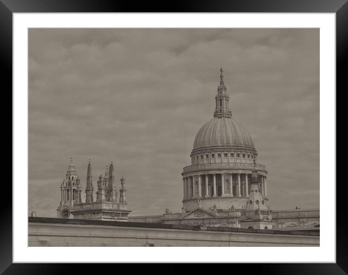 St Pauls Cathedral     Framed Mounted Print by Victor Burnside