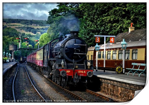 "1264 Arrives at Grosmont" Print by ROS RIDLEY