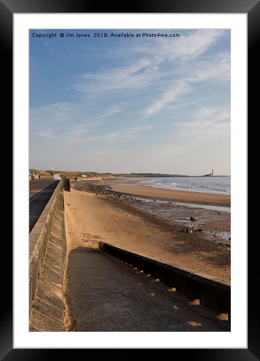 Whitley Bay beach and promenade Framed Mounted Print by Jim Jones