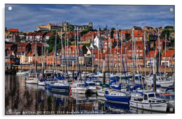 "Whitby Marina reflections 2" Acrylic by ROS RIDLEY