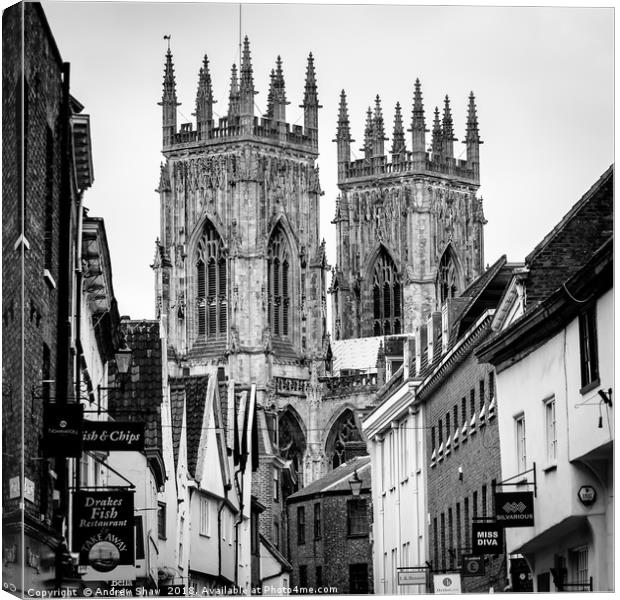 York Minster Towers Canvas Print by Andrew Shaw