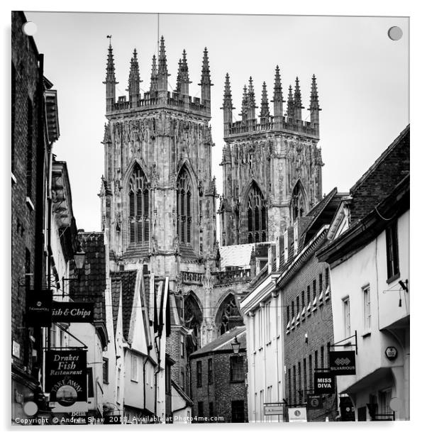 York Minster Towers Acrylic by Andrew Shaw