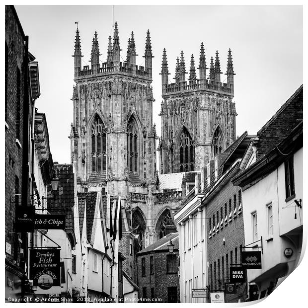 York Minster Towers Print by Andrew Shaw