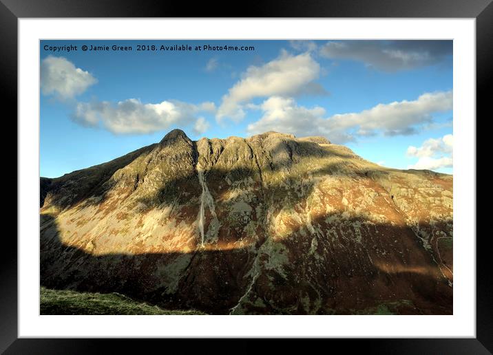 The Langdale Pikes In Autumn Framed Mounted Print by Jamie Green