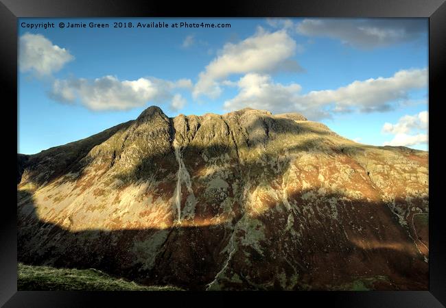 The Langdale Pikes In Autumn Framed Print by Jamie Green
