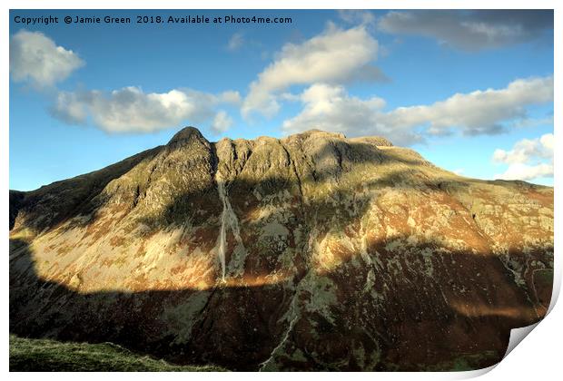 The Langdale Pikes In Autumn Print by Jamie Green