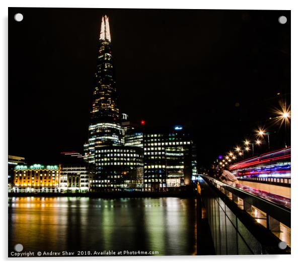 The Shard at Night Acrylic by Andrew Shaw