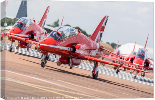 Royal Air Force Aerobatic Team the Red Arrows Canvas Print by Jason Wells