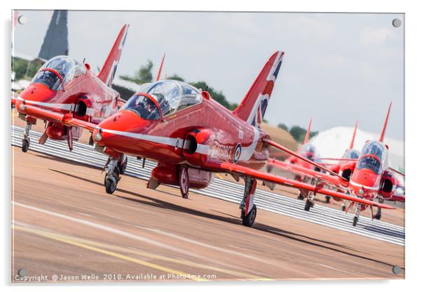 Royal Air Force Aerobatic Team the Red Arrows Acrylic by Jason Wells
