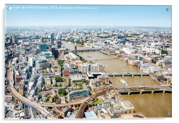 Aerial London View Acrylic by Svetlana Sewell
