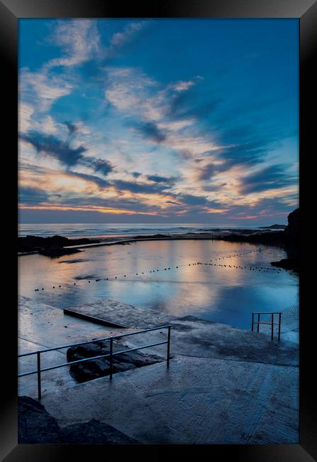 Bude Seapool Cornwall. Framed Print by Maggie McCall