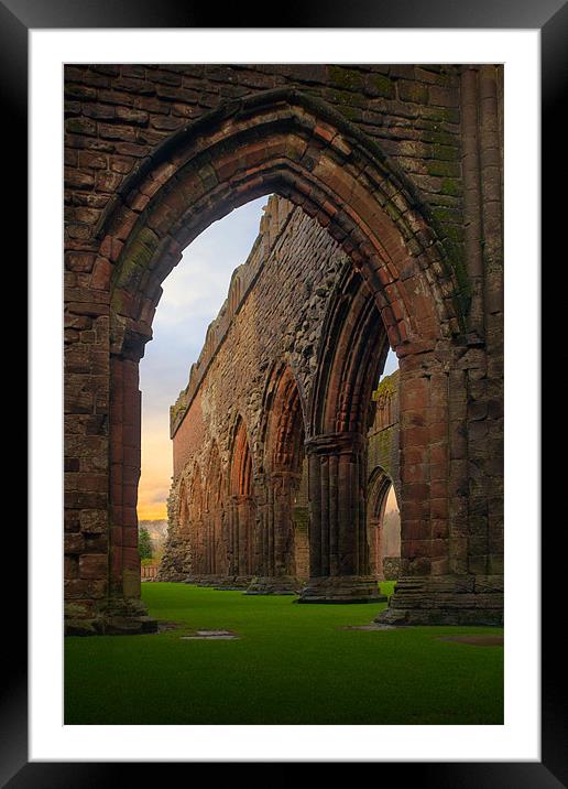 Sunrise at Sweetheart Abbey, Dumfries and Galloway Framed Mounted Print by David Lewins (LRPS)