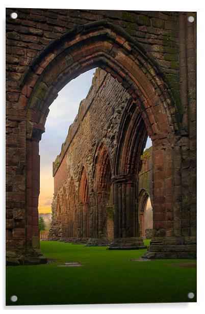 Sunrise at Sweetheart Abbey, Dumfries and Galloway Acrylic by David Lewins (LRPS)
