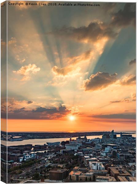 LIVERPOOL SUNSET Canvas Print by Kevin Elias