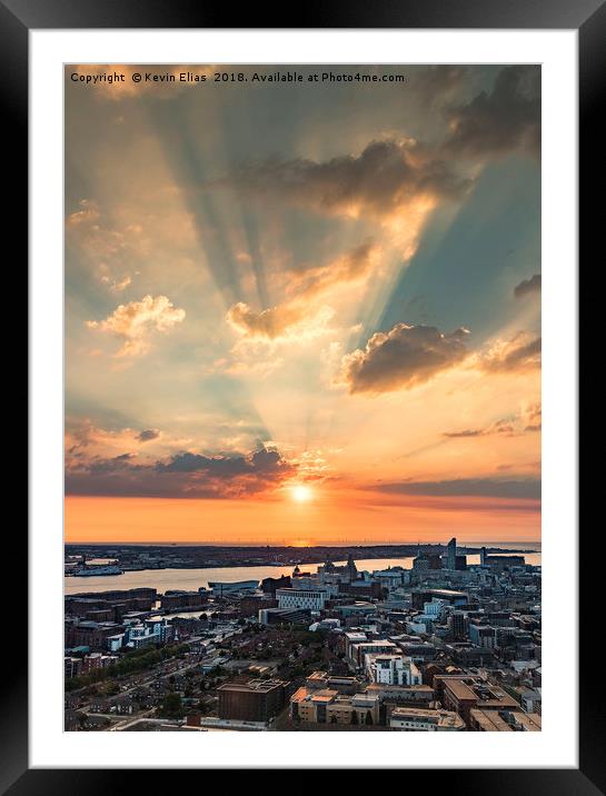 LIVERPOOL SUNSET Framed Mounted Print by Kevin Elias
