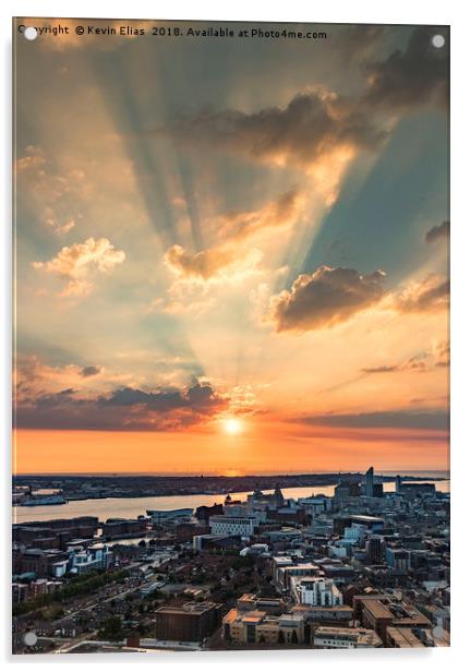 LIVERPOOL SUNSET Acrylic by Kevin Elias
