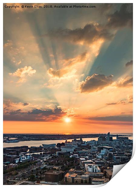 LIVERPOOL SUNSET Print by Kevin Elias