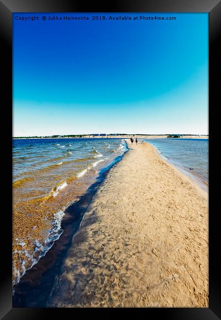 Walk On The Sandbank Framed Print by Jukka Heinovirta