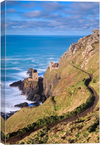 Path to the Crown Mines (Botallack) Canvas Print by Andrew Ray