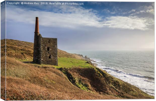 Wheal Prosper Engine House (Rinsey) Canvas Print by Andrew Ray