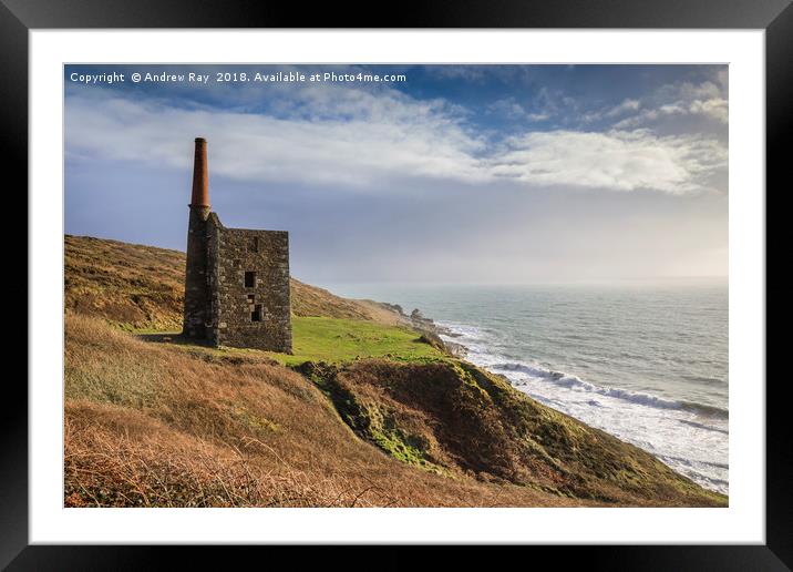 Wheal Prosper Engine House (Rinsey) Framed Mounted Print by Andrew Ray