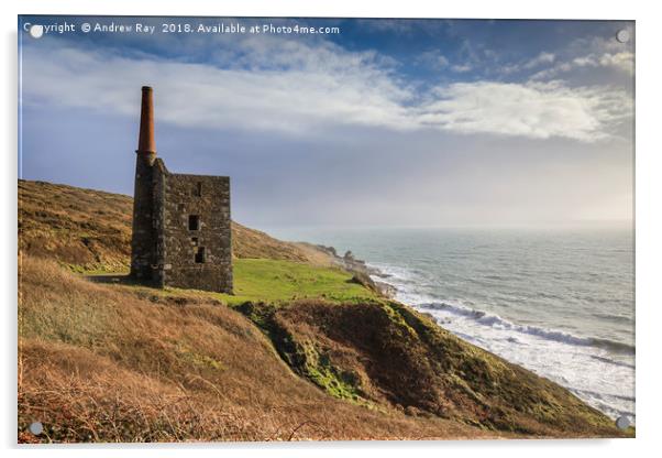 Wheal Prosper Engine House (Rinsey) Acrylic by Andrew Ray