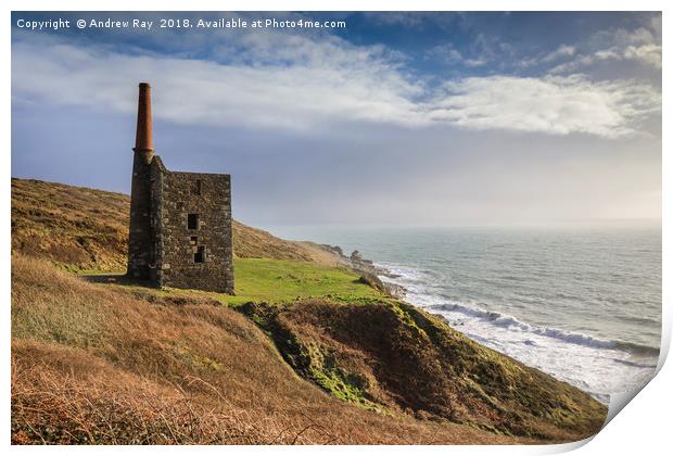Wheal Prosper Engine House (Rinsey) Print by Andrew Ray