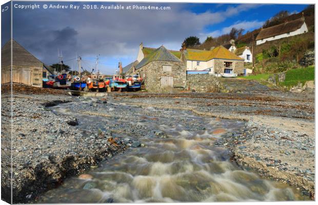 Stream view (Cadgwith) Canvas Print by Andrew Ray