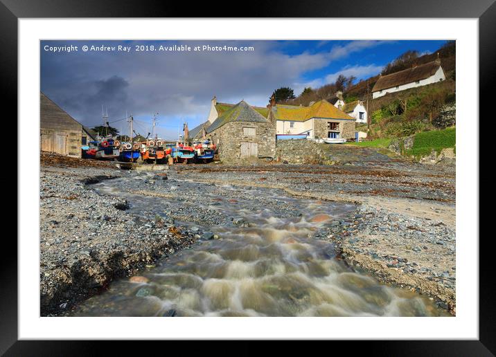 Stream view (Cadgwith) Framed Mounted Print by Andrew Ray