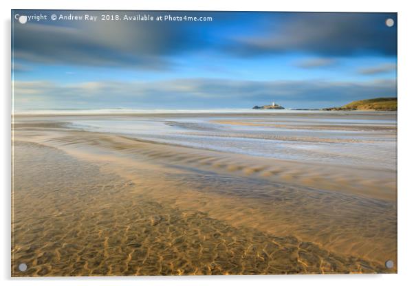 Sand patterns on Gwithian Beach Acrylic by Andrew Ray