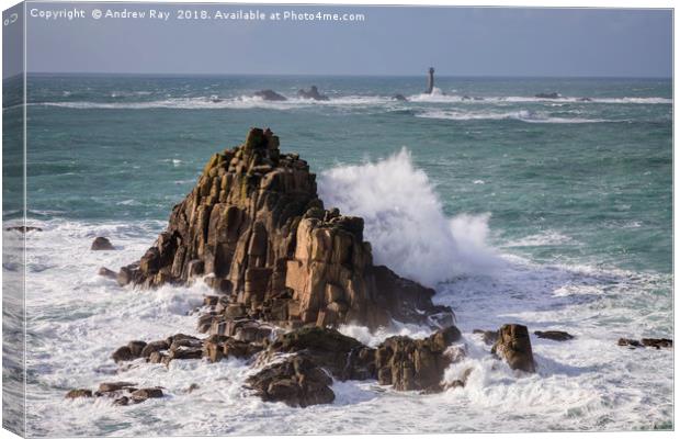 Stormy afternoon (Land's End) Canvas Print by Andrew Ray