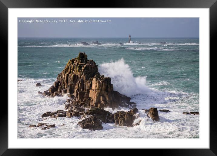 Stormy afternoon (Land's End) Framed Mounted Print by Andrew Ray