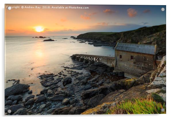 The setting sun (Lizard Point) Acrylic by Andrew Ray