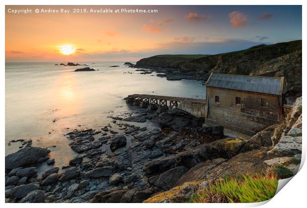 The setting sun (Lizard Point) Print by Andrew Ray