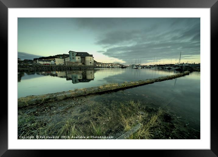 Aberystwyth harbour twylight Framed Mounted Print by Rob Hawkins